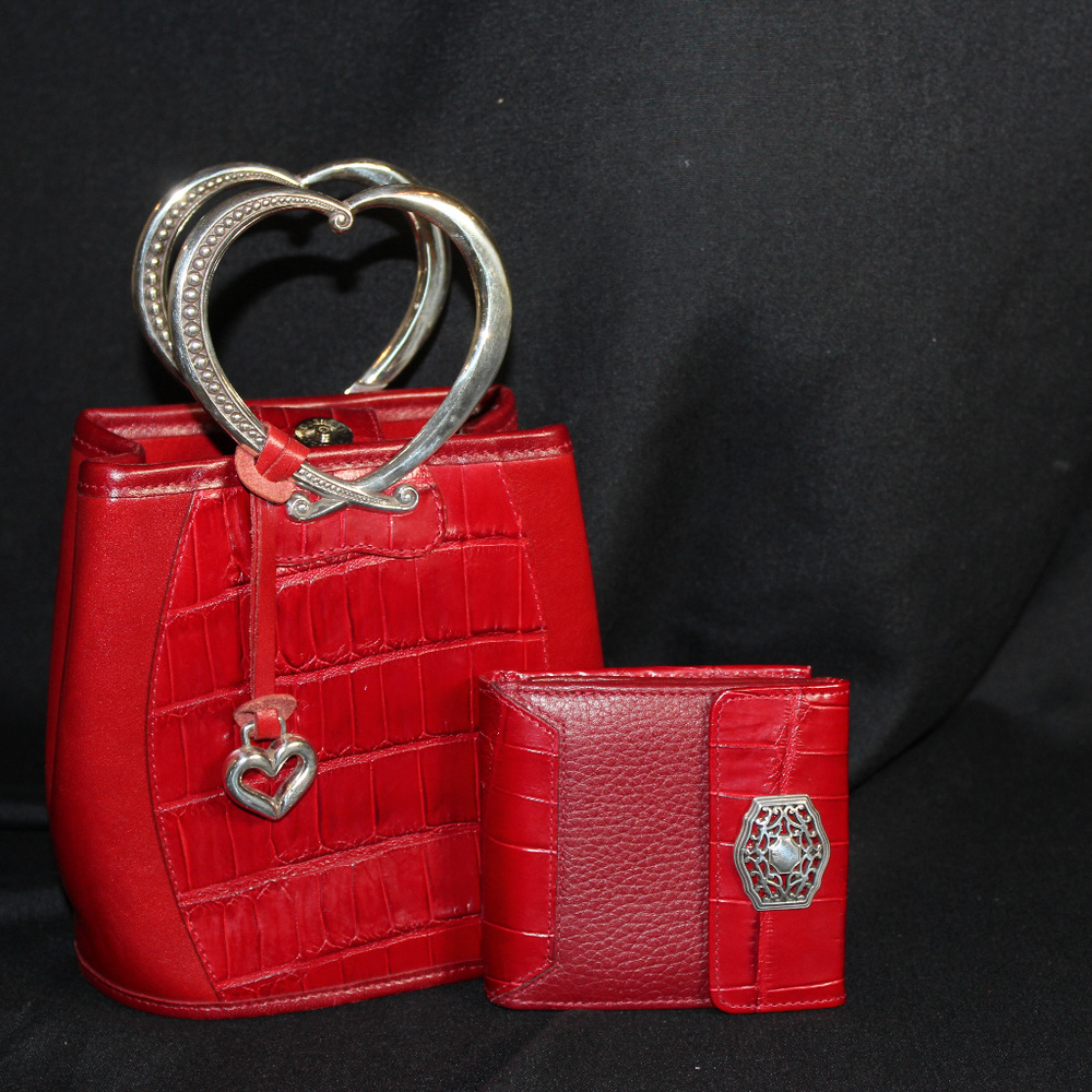 Brighton Coarazon Red Heart Handle Bag and Wallet